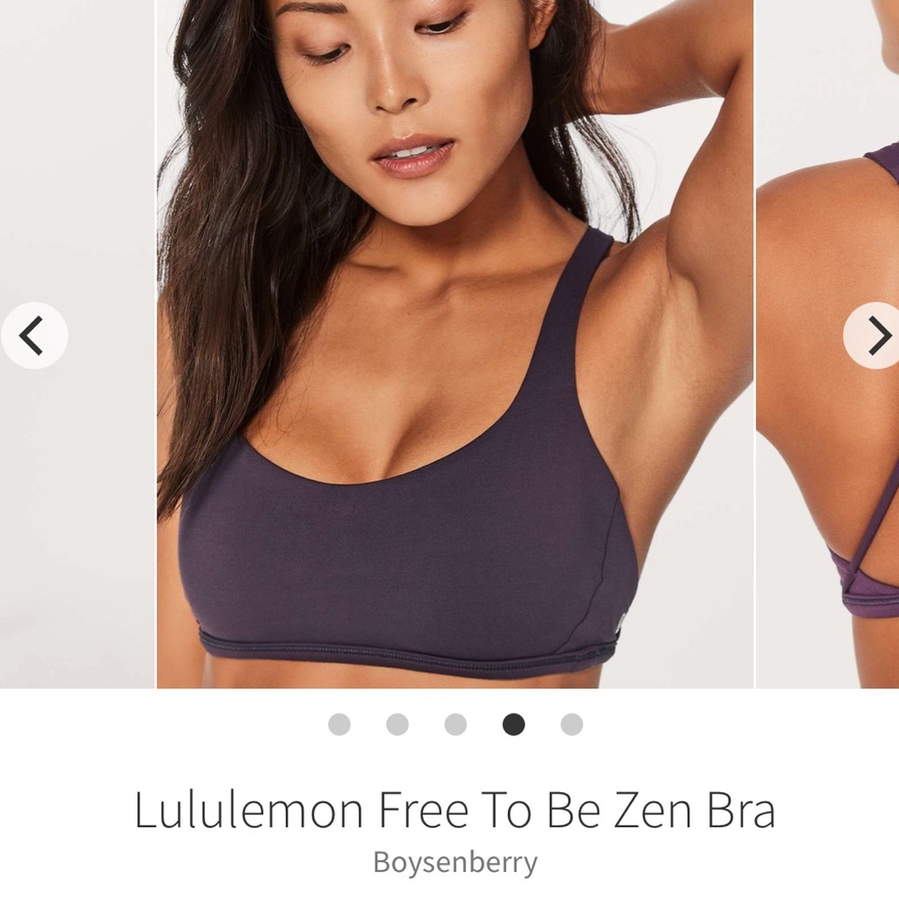 lululemon athletica Free To Be Zen Bra in deep plum